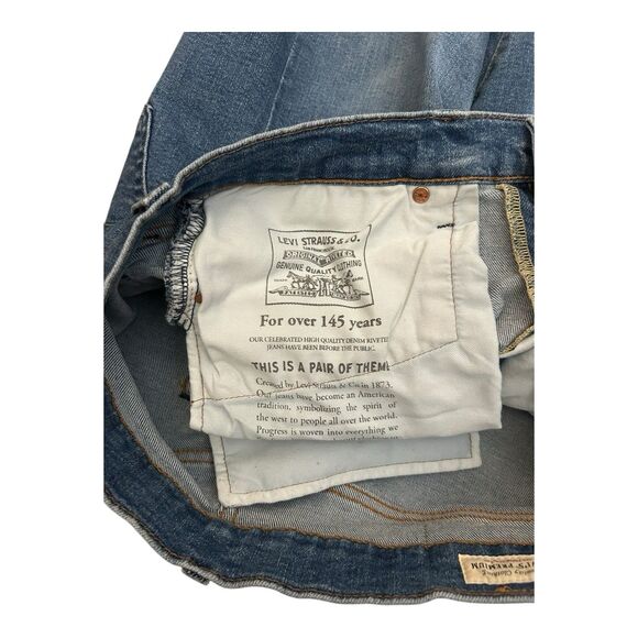 Levi’s 512 Big E Men’s Jeans Distressed Tagged 36x34 Actual 34x30.5 - Picture 6 of 7